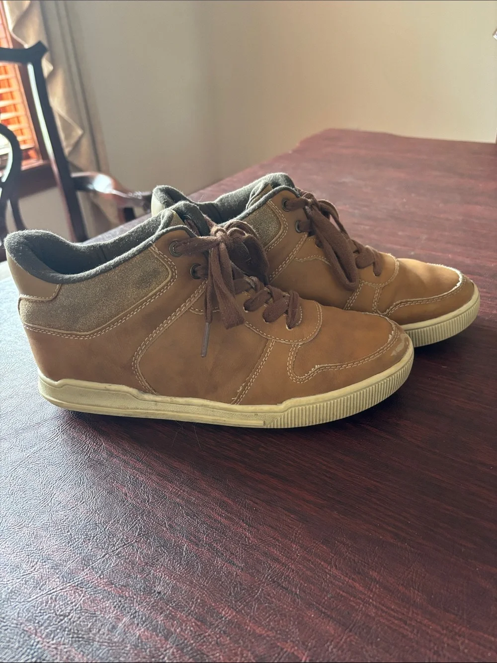 Place Kids Tan Lace-Up High-Top Boots